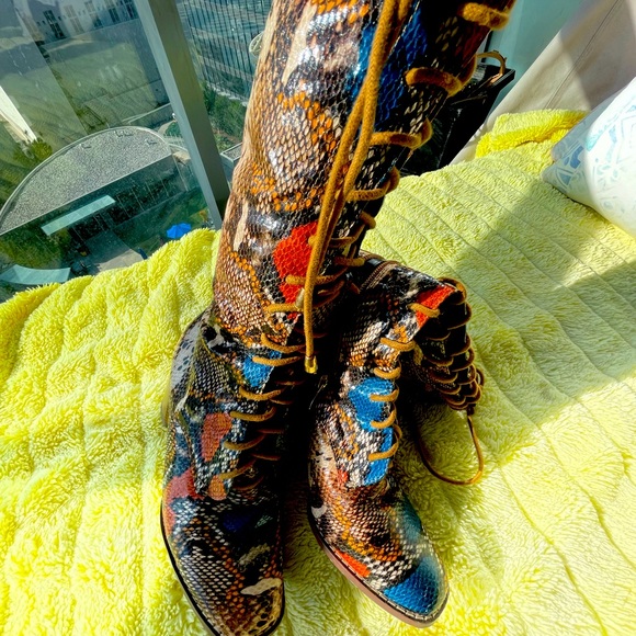 Snakeskin multi color riding boot size 8 - Picture 7 of 7